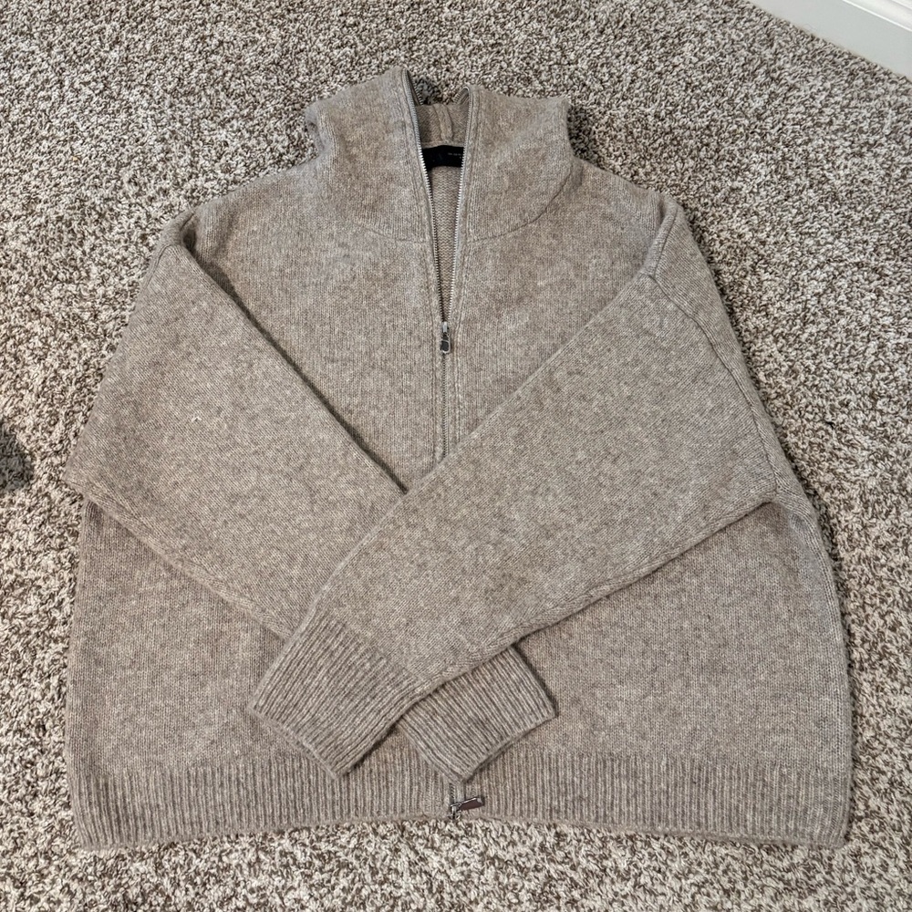 Zara Double Zip-Up Knit Sweater